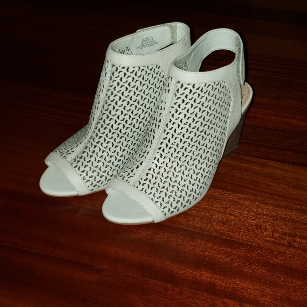 Vince Camuto Leather Peeptoe Booties